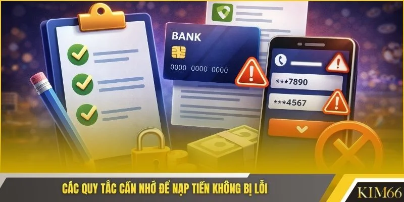 Các quy tắc cần nhớ để nạp tiền không bị lỗi